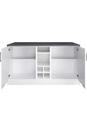 Helios Mutfak Alt Modül 2 Kapaklı -150 Cm Beyaz-tezgah Dahil