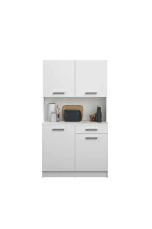Arslan Çok Amaçlı Dolap-Mikrodalga-Erzak-Airfryer-Mutfak-Kiler Dolabı-Kahve Köşesi-Beyaz-100CM