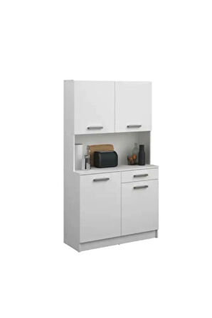 Arslan Çok Amaçlı Dolap-Mikrodalga-Erzak-Airfryer-Mutfak-Kiler Dolabı-Kahve Köşesi-Beyaz-100CM