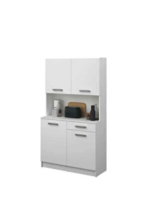 Arslan Çok Amaçlı Dolap-Mikrodalga-Erzak-Airfryer-Mutfak-Kiler Dolabı-Kahve Köşesi-Beyaz-100CM