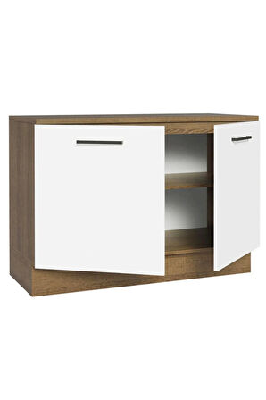 İndu Mutfak Alt Modül 120 cm-Çok Amaçlı Dolap- Tezgah Dahil