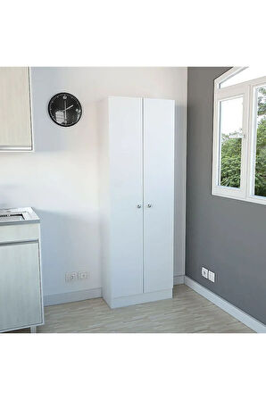 Mez Çok Amaçlı Dolap,5 Raflı, 2 Kapaklı Mutfak Dolabı Kiler Dolabı Banyo Dolabı