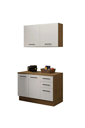 Milot Çok Amaçlı Dolap-Mikrodalga-Erzak-Airfryer-Mutfak-Kiler Dolabı-Kahve Köşesi-Beyaz-120 cm