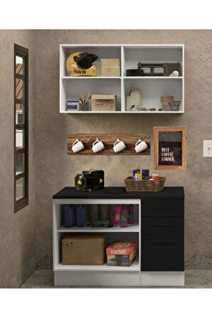 Milot Çok Amaçlı Dolap-Mikrodalga-Erzak-Airfryer-Mutfak-Kiler Dolabı-Kahve Köşesi-Beyaz-120 cm