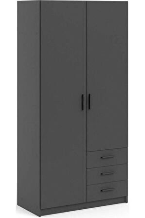 Mimoza Giyinme Dolabı - Çok Amaçlı Dolap - Gardırop 90 Cm-2 Kapaklı-3 Çekmeceli