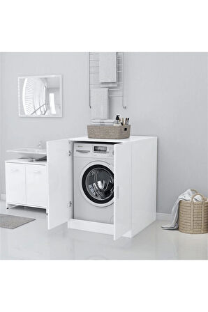 Serpin Banyo Dolabı-Çok Amaçlı-Çamaşır Makinesi Dolabı-Beyaz