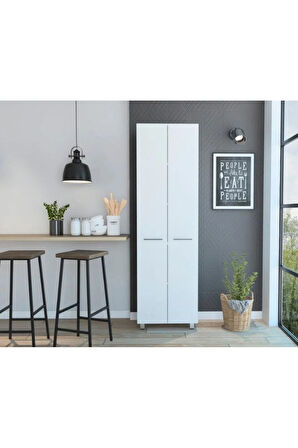 Sırma Çok Amaçlı Dolap,5 Raflı, 2 Kapaklı Mutfak Dolabı Kiler Dolabı Banyo Dolabı-60cm