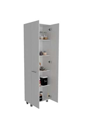 Sırma Çok Amaçlı Dolap,5 Raflı, 2 Kapaklı Mutfak Dolabı Kiler Dolabı Banyo Dolabı-60cm