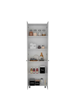 Sırma Çok Amaçlı Dolap,5 Raflı, 2 Kapaklı Mutfak Dolabı Kiler Dolabı Banyo Dolabı-60cm