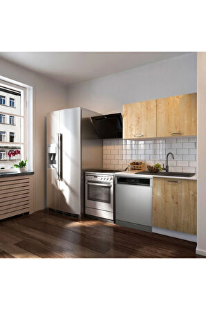 Vora Hazır Mutfak Dolabı 120 cm-Beyaz Laminat Tezgah Dahil-Bulaşık Makinesi Yeri Mevcut-Mat