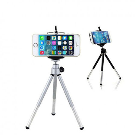 Metalik Renk Tripod 3 Yönlü Profesyonel Mini