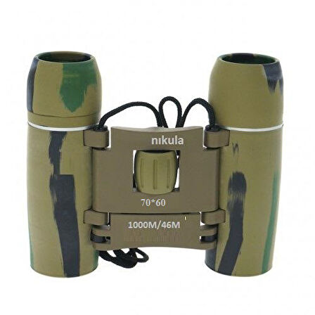 Nikula 70x60  Cepte taşımalı Kauçuk kaplamalı Mini Dürbün  Siyah