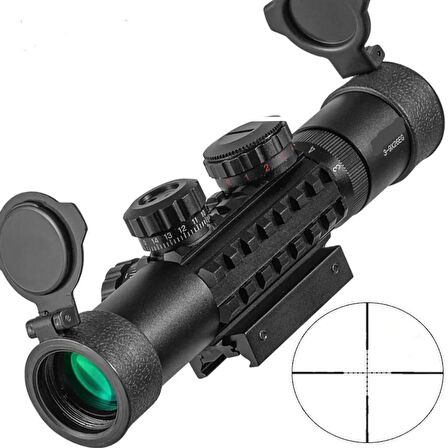 Raylı Çift Işıklı Tfek Dürbünü C3-9X26 EG 11 Mm / 22 Mm