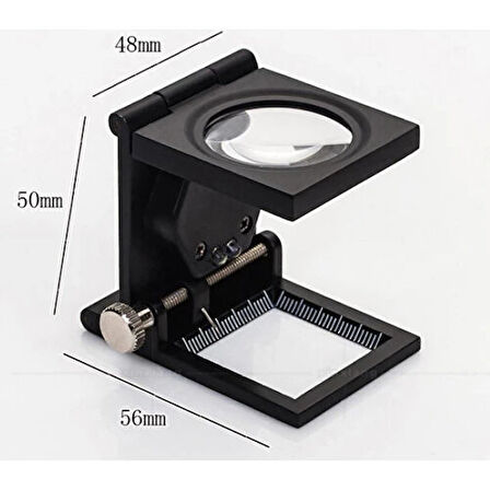 28x28 Mm Katlanır Sayaçlı Metal Lüp 2 LED Işıklı Büyüteç Tekstil TH-9005A