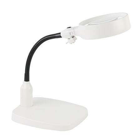 Masaüstü 10X Led Işıklı Büyüteç Okuma El Sanatları Onarım Büyüteç 7765