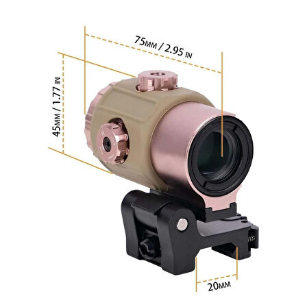 Nikula 558-G43 XPS2 Hedef İşaretleyici Red Dot - Holografik Nişangâh, 5x Büyütmeli Set Çöl Rengi