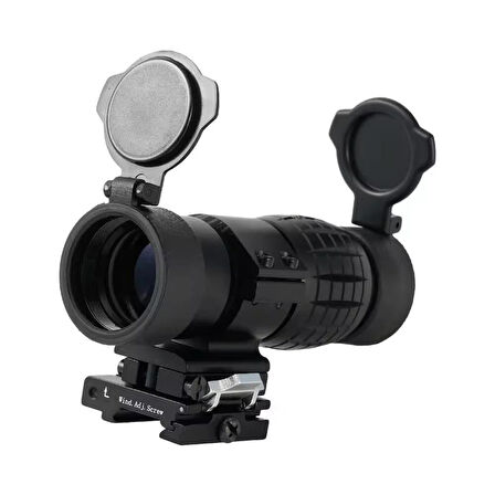 Magnifier 3x Yakınlaştırmalı Dürbün-22mm Ray Uyumlu,(Katlanır Yaylı Ayaklı)