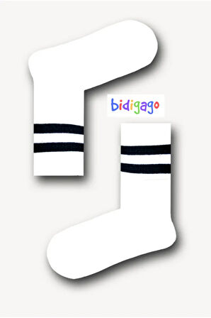 Unisex Çizgili Atletik Tenis Kolej Çorap