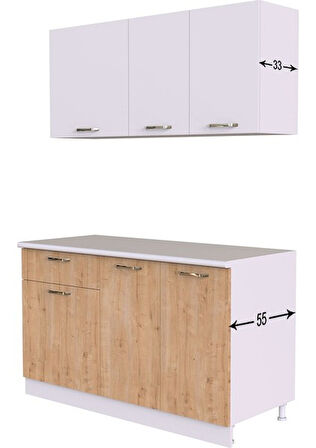 Tdesigno Feyza Hazır Mutfak Dolabı 140 Cm - Tezgah Dahil