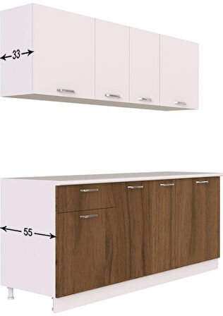 Tdesigno Seren Hazır Mutfak Dolabı 200 Cm - Tezgah Dahil