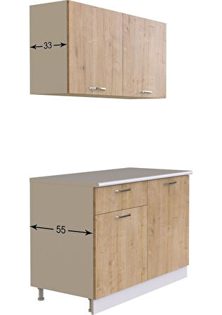 Tdesigno Ahenk Hazır Mutfak Dolabı 120 Cm – Tezgah Dahil