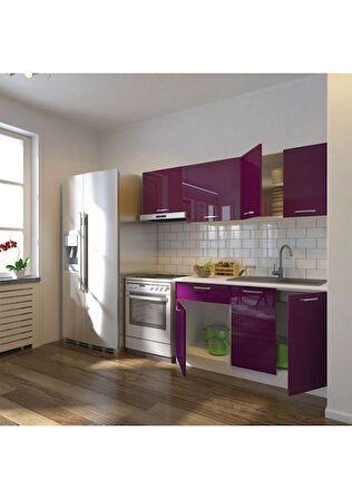 Tdesigno Lida Hazır Mutfak Dolabı 200 Cm - Tezgah Dahil