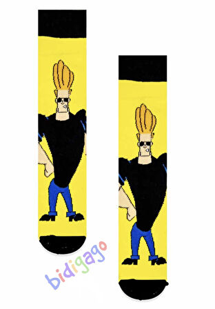 Johnny Bravo Renkli Unisex Kolej Çorap