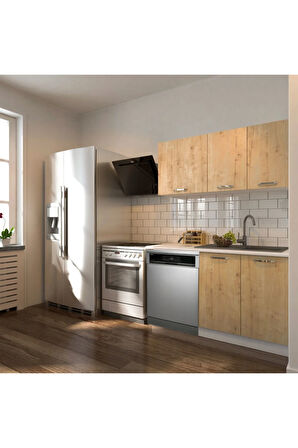 Klos Hazır Mutfak Dolabı 140 Cm -Beyaz Laminat Tezgah Dahil-Bulaşık Makinesi Yeri Mevcut-Mat