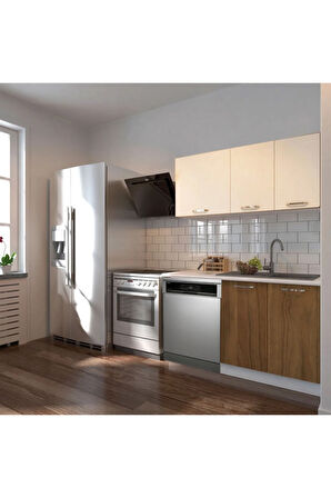 Klos Hazır Mutfak Dolabı 140 Cm -Beyaz Laminat Tezgah Dahil-Bulaşık Makinesi Yeri Mevcut-Mat