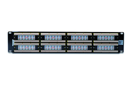 Digitus 19 Inch CAT 6 UTP Patch Panel, Zırhsız, 48 port RJ45, 8P8C, LSA, 2U Siyah renk RAL 9005