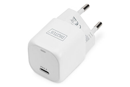 Digitus USB-C™ Mini Şarj Adaptörü, 20W, PD 3.0, beyaz renk&lt;br&gt;
Digitus USB-C™ Mini Charging Adapter, 20W 20W, PD 3.0, white