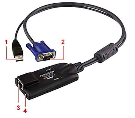 USB Sanal Ortam KVM Adaptörü(CPU Modül), maksimum mesafe 50 metre&lt;br&gt;
USB VGA Virtual Media KVM Adapter

