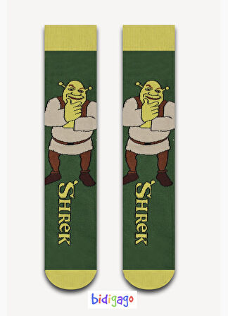 Shrek Desenli Unisex Kolej Çorap