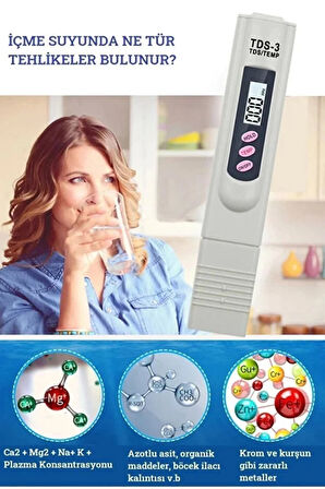 Tds Su Kalite Test Ölçüm Cihazı Saflık Ölçer
