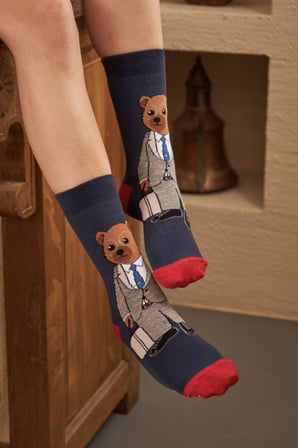 teddy bear i̇ş adamı unisex kolej çorap
