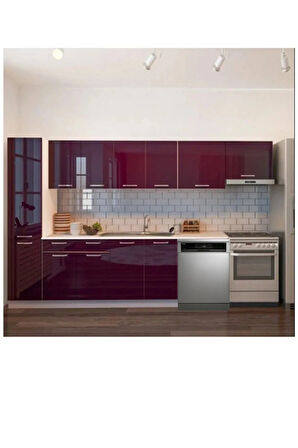 Tiran Hazır Mutfak Dolabı Kiler Dahil -320cm-Beyaz Laminat Tezgah Dahil-Bulaşık Makinesi Yeri Mevcut