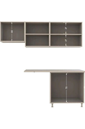 Ulza Hazır Mutfak Dolabı 200 Cm –Beyaz Laminat Tezgah Dahil-Bulaşık Makinesi Yeri Mevcut-Mat