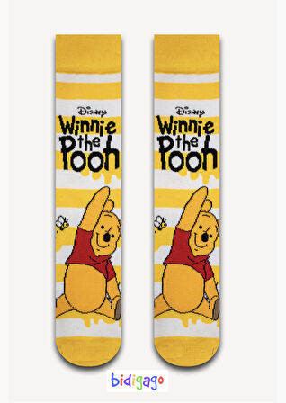 Winnie the Pooh Desenli Unisex Kolej Çorap