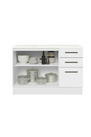 Yale Mutfak Alt Modül 3 Çekmeceli -2 Kapaklı-120 Cm -tezgah Dahil