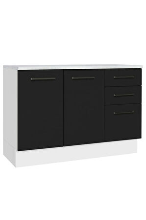 Yale Mutfak Alt Modül 3 Çekmeceli -2 Kapaklı-120 Cm -tezgah Dahil