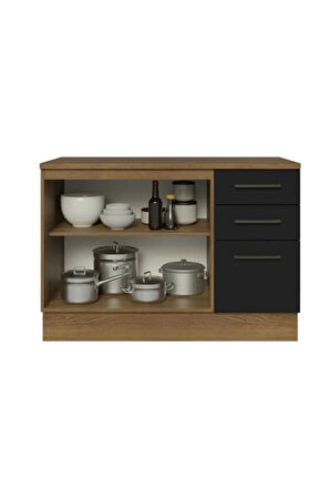 Yale Mutfak Alt Modül 3 Çekmeceli -2 Kapaklı-120 Cm -tezgah Dahil