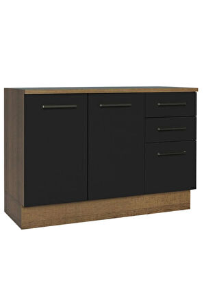 Yale Mutfak Alt Modül 3 Çekmeceli -2 Kapaklı-120 Cm -tezgah Dahil