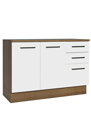 Yale Mutfak Alt Modül 3 Çekmeceli -2 Kapaklı-120 Cm -tezgah Dahil