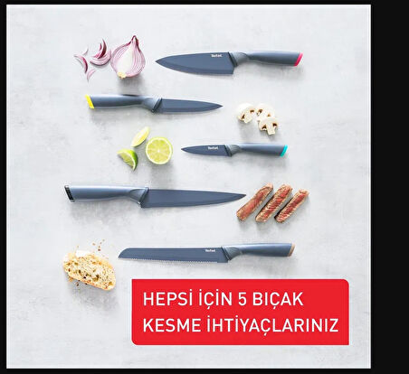 Tefal Fresh Kitchen Ahşap Blok & 5 Parça Bıçak Seti