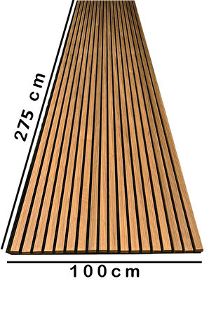 Mdf Ahşap Akustik Duvar Paneli 100x280 Cm ( Teak )