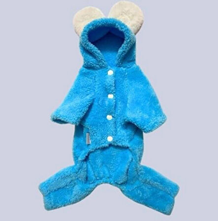 Gedyco Teidi Mavi Peluş Küçük Irk Köpek Tulumu