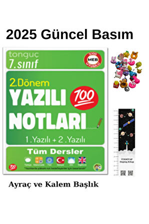 Tonguç 7. Sınıf Yazılı Notları 2. Dönem 1 ve 2. Yazılı 2025(UZAY Ayraç-Kalem Başlığı)