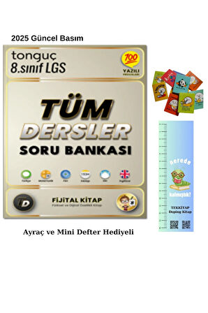 Tonguç 8. Sınıf Fijital Tüm Dersler Soru Bankası 2025(Tırtıl Ayraç-MİNİ)