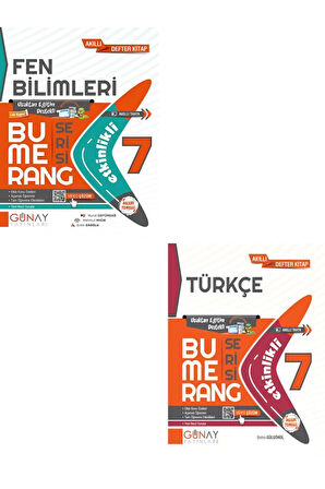 7.Sınıf Günay Bumerang Etkinlikli Fen Bilimleri + Türkçe Kitabı ( 2 KİTAP SET ) Yeni Nesil
