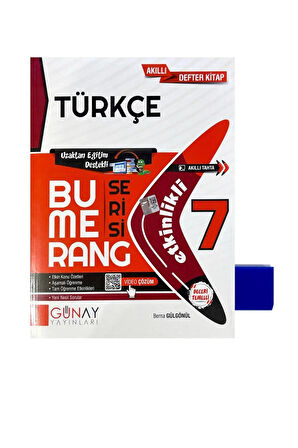 GÜNAY YAYINLARI 7.SINIF BUMERANG TÜRKÇE DEFTER-KİTAP-YENİ-(SİLGİ HEDİYE)
